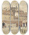 Triptych art skateboard deck of Franz Poledne Blick Auf Wien Vom Rotenthurmtor by Franz Poledne (1873-1932)