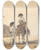 Triptych art skateboard deck of Philip James De Loutherbourg The Encampment by Philip James De Loutherbourg (1740-1812)