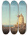 Triptych art skateboard deck of Flix Ziem Moulin De Saintmitre Prs De Martigues by Felix Ziem (1821-1911)