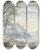 Triptych art skateboard deck of Aert Schouman Rivierlandschap Met Op De Voorgrond Een Hoen by Aert Schouman (1710-1792)