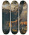 Triptych art skateboard deck of Johann Nepomuk Rauch Stier Eine Kuh Verfolgend Im Hintergrund Landschaft Bei Carrara by Johann Nepomuk Rauch (1804-1847)