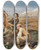 Triptych art skateboard deck of Charles Thomas Bale Children On The Beach by Charles Thomas Bale