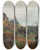 Triptych art skateboard deck of Heinrich Tomec A View Of Weienkirchen From A Vineyard In The Wachau Region by Heinrich Tomec (1863-1928)