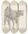 Triptych art skateboard deck of Sawrey Gilpin Study Of A Calf_1 by Sawrey Gilpin (1733-1807)