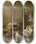 Triptych art skateboard deck of Willem Claesz Heda A Still Lifewith An Overturned Silver Tazza Glassware Pies And A Peeled Lemon On A Table by Willem Claesz Heda (1594-1680)