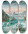 Triptych art skateboard deck of Josef Langl Deutsche Nordpolexpedition Nach Ostgrnland 1869 by Josef Langl (1843-1916)