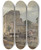 Triptych art skateboard deck of William James Mller The Bridge At Llangollen_1 by William James Muller (1812-1845)