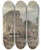 Triptych art skateboard deck of William James Mller The Bridge At Llangollen_2 by William James Muller (1812-1845)