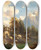 Triptych art skateboard deck of Josef Thoma A Mill By A Mountain River In The Background The Dachstein Massif by Josef Thoma (1828-1899)