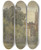 Triptych art skateboard deck of Peter Burnitz Weiher Dahinter Huser Eines Dorfes Mit Kirchturm by Peter Burnitz (1824-1886)