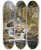 Triptych art skateboard deck of James David Smillie On The Ausable_1 by James David Smillie (1833-1909)