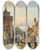Triptych art skateboard deck of Willem Koekkoek A View Of A Netherlandish Town With Figures Chattering by Willem Koekkoek (1839-1885)