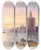 Triptych art skateboard deck of Charles Hamilton Smith The Torre D Oro At Seville by Charles Hamilton Smith (1776-1859)