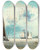 Triptych art skateboard deck of Johan Barthold Jongkind Sailing Boats On The Meuse by Johan Barthold Jongkind (1819-1891)