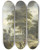 Triptych art skateboard deck of Roelof Jansz Van Vries Landscape With Falconer by Roelof Jansz. van Vries (1631-1681)