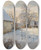 Triptych art skateboard deck of Peder Mrk Mnsted Winter In Brndbyvester In Dnemark by Peder Mork Monsted (1859-1941)