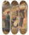 Triptych art skateboard deck of Friedrich Kallmorgen Der Brief Aus Amerika Ii by Friedrich Kallmorgen (1856-1924)
