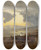 Triptych art skateboard deck of Oswald Achenbach Sunset On The Shore by Oswald Achenbach (1827-1905)