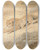Triptych art skateboard deck of Samuel Howitt A Cheetah Crouching By A Pool by Samuel Howitt (1756-1822)