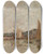 Triptych art skateboard deck of Eugne Boudin Honfleur Le Port Le Matin by Eugene Boudin (1824-1898)