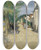 Triptych art skateboard deck of Pierreeugne Montzin Quai Saintmammes by Pierre-Eugne Montzin (1874-1946)