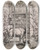 Triptych art skateboard deck of Nicolaes Pietersz Berchem Cow Drinking by Nicolaes Pietersz Berchem (1620-1683)