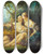 Triptych art skateboard deck of Franois Boucher Erigone Conquered Erigone Vaincue by Francois Boucher (1703-1770)