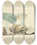 Triptych art skateboard deck of Anna Maria Hussey Illustrations Of British Mycology Pl35 by Anna Maria Hussey (1805-1853)