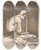 Triptych art skateboard deck of Ladislav Mednynszky Sketch Of A Man Sitting Halfnaked From A Side View In Prison I by Ladislav Mednyanszky (1852-1919)