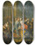 Triptych art skateboard deck of Johann Georg Platzer An Elegant Company Making Merry Outside A Palace by Johann Georg Platzer (1704-1761)