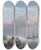 Triptych art skateboard deck of Andreas Schelfhout A View Of Dordrecht In Winter by Andreas Schelfhout (1787-1870)