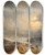 Triptych art skateboard deck of Wijnand Nuijen Shipwreck Off A Rocky Coast by Wijnand Nuijen (1813-1839)