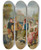 Triptych art skateboard deck of Thomas Edward Roberts After School by Thomas Edward Roberts (1820-1901)