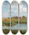 Triptych art skateboard deck of Hugo Darnaut Ein Sommertag by Hugo Darnaut (1850-1937)