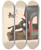 Triptych art skateboard deck of Chris Makrenos Toy Bank Mule And Manger by Chris Makrenos (20-)