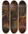 Triptych art skateboard deck of Carlo Manieri Still Lifeof Fruit Set On A Ledge Draped With Brocade by Carlo Manieri (1662-1700)