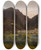 Triptych art skateboard deck of Jan Nepomucen Glowacki View Of The City In The Valley by Jan Nepomucen Glowacki (1802-1847)
