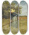 Triptych art skateboard deck of Charles Courtney Curran Haytime by Charles Courtney Curran (1861-1942)