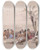 Triptych art skateboard deck of David Roberts Abyssinian Slaves Resting At Korti Nubia by David Roberts (1796-1864)