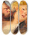 Triptych art skateboard deck of Eugne Delacroix Satyr Embracing A Nymph After Peterpaul Rubens by Eugene Delacroix (1798-1863)