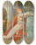 Triptych art skateboard deck of Alexander Rothaug Menelaos Findet Helena by Alexander Rothaug (1870-1946)