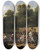 Triptych art skateboard deck of Louis Lopold Boilly Distribution De Vin Et De Comestibles Aux Champselyses Loccasion De La Fte Du Roi by Louis Leopold Boilly (1761-1845)