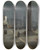 Triptych art skateboard deck of Ippolito Caffi Venice A View Of The Molo Di San Marco With The Riva Degli Schiavoni In The Moonlight by Ippolito Caffi (1809-1866)