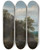 Triptych art skateboard deck of Jacob Van Ruisdael Landscape With Houses On A Rocky Hill With A View Of A Plain Beyond by Jacob Van Ruisdael (1628-1682)
