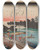 Triptych art skateboard deck of And Hiroshige Tokaido Gojusantsugi Pl35 by Ando Hiroshige (1797-1858)
