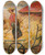 Triptych art skateboard deck of Tadeusz Makowski Zwoenie Zboa by Tadeusz Makowski (1882-1932)
