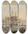 Triptych art skateboard deck of Thomas Luny A British 74 Unfurling Its Sails As It Prepares To Leave The Anchorage With A Frigate And Various Coastal Craft Beyond by Thomas Luny (1759-1837)
