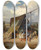 Triptych art skateboard deck of Alois Schnn Lagernde Zigeuner by Alois Schonn (1826-1897)
