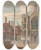 Triptych art skateboard deck of Samuel Ireland Westminster Hall_1 by Samuel Ireland (1744-1800)