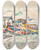 Triptych art skateboard deck of Paul Signac Groix Le Nettoyage Des Voiles by Paul Signac (1863-1935)